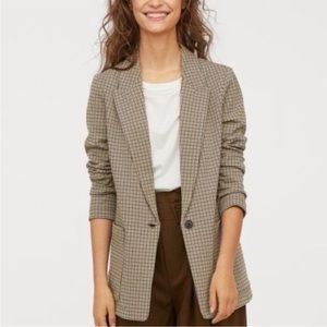 H&M Single Breasted Houndstooth Blazer